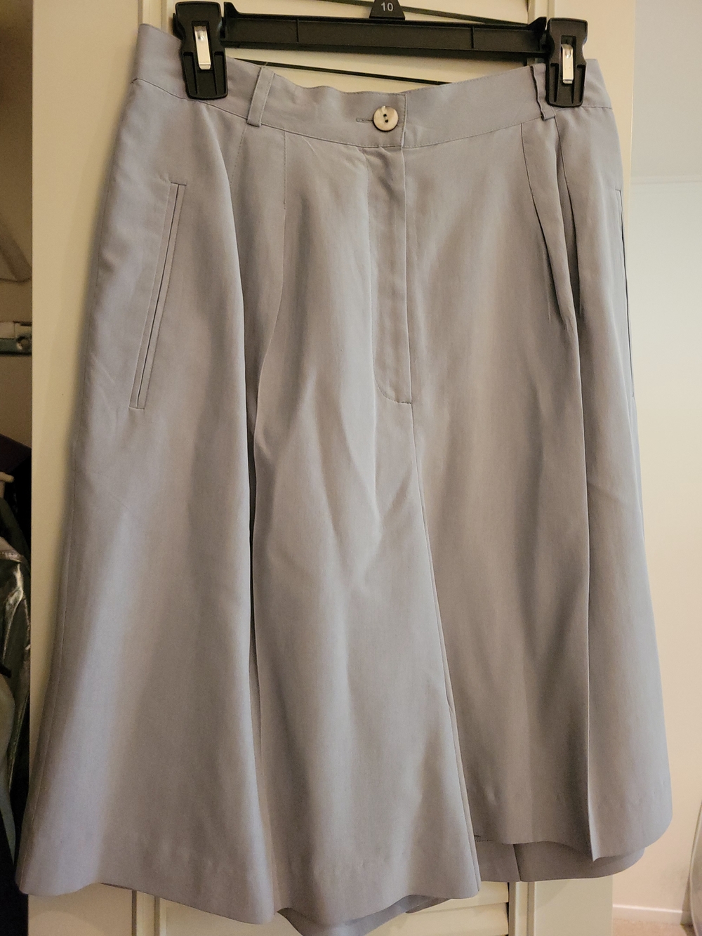 Women's Light Grey Silk Bermuda Shorts